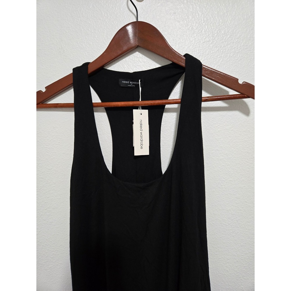 Naked Wardrobe Women Mini Romper Black Racerback Scoop Neck NW-J5756-H Medium - Picture 5 of 7